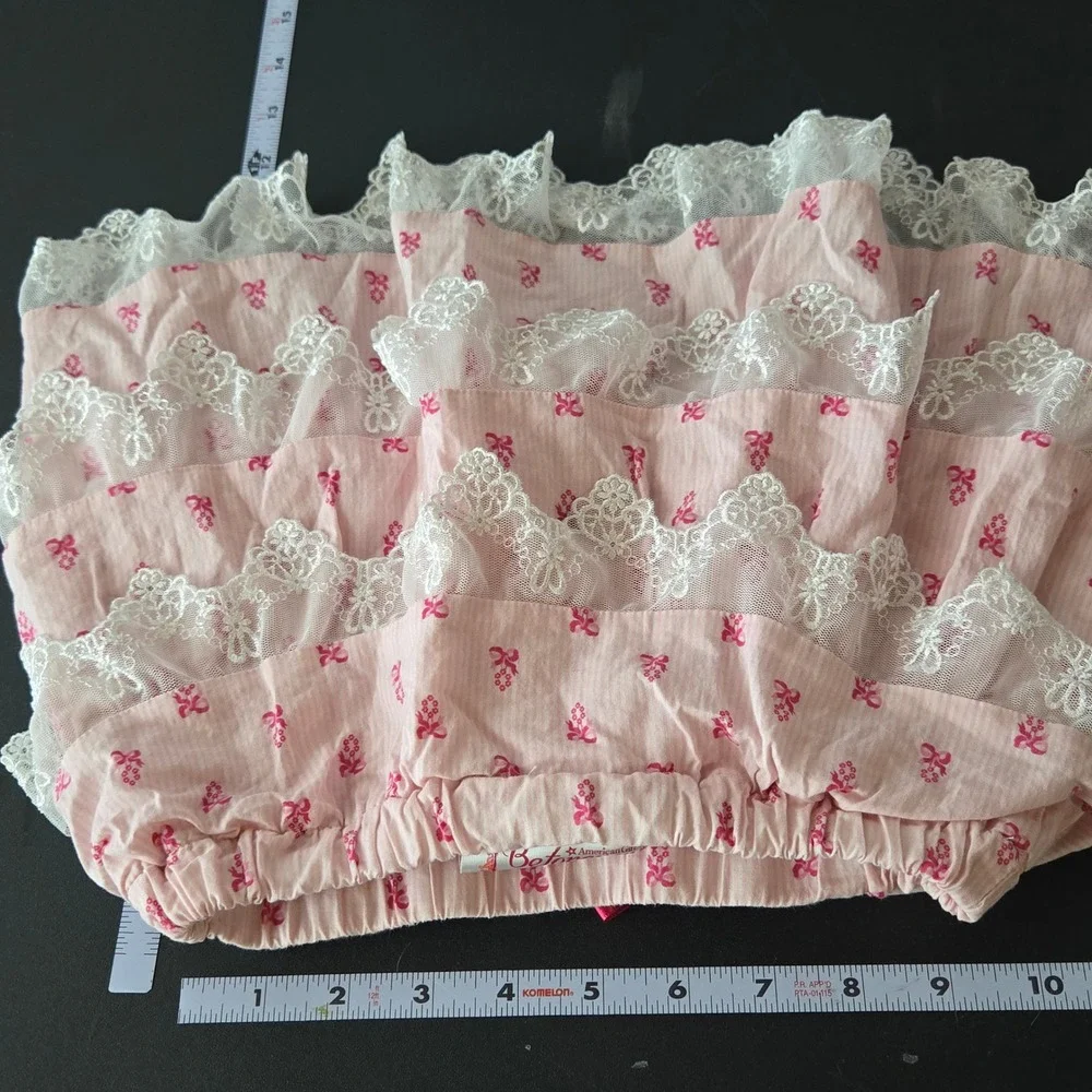 American Girl BeForever Girls Samantha Pink Lacey Tiered Skort 7 Skirt Ruffle